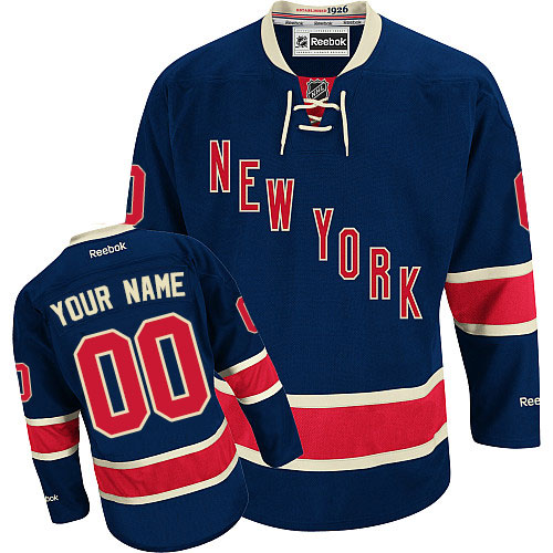 NHL New York Rangers Trikot Benutzerdefinierte Reebok 3rd Navy Blau Authentic